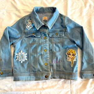 DISNEY Kids Denim Jacket with Patches - Size 5/6 Child